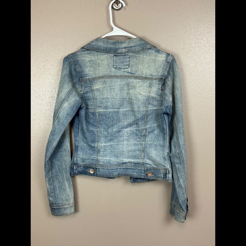 YMI Jeans Distressed Denim Jacket, Size Small - Picture 2 of 8